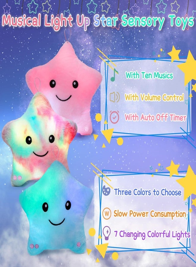 Subao Sensory Toys for Kids,14" Toddler Pillow With Light & Music,Twinkle Plush Star Night Light Cushion Autism Sensory Toys for Toddlers Age 3 4 5 6 7 8 9 10,Birthday Xmas Easter Gifts for Girls Pink - Image 5